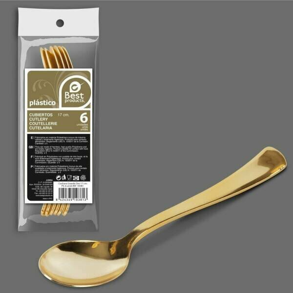 Large Gold Spoon 17 cm - 6pk