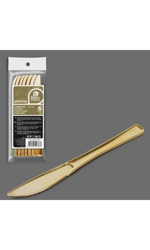Large Gold Knife 20 cm - 6pk