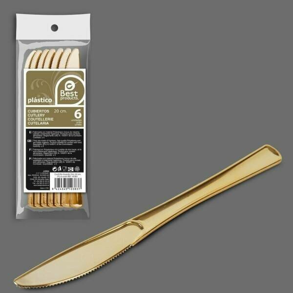 Large Gold Knife 20 cm - 6pk