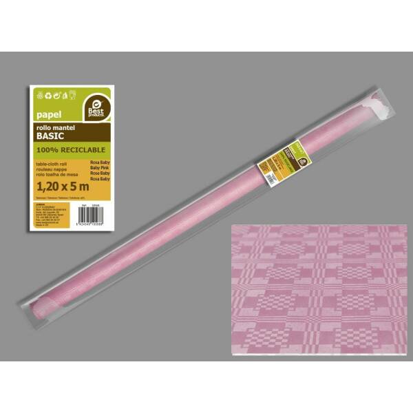 Paper Table Cover Roll 1.2m x 5m - Light Pink