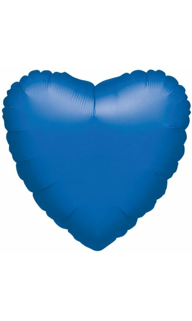 Metallic Blue Heart Foil Balloon 18''