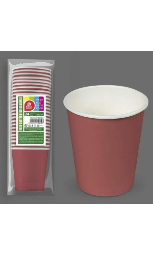 Paper Cups 200ml Bordeaux - 24pk