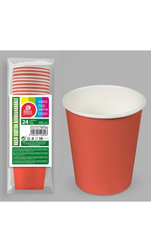 Paper Cups 200ml Dark Pink - 24pk