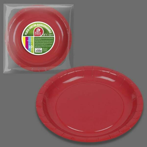 Round Paper Plate 20cm Bordeaux - 10pk