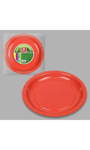 Round Paper Plate 20cm Red - 10pk