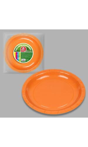 S/10 ORANGE CARDBOARD PLATE 20 CM