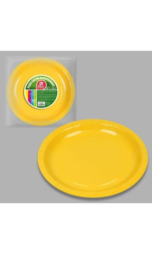 Round Paper Plate 20cm Yellow - 10pk