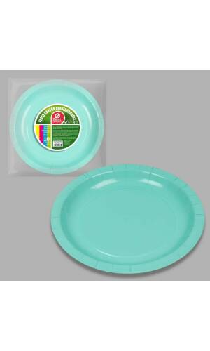Round Paper Plate 20cm Aquamarine - 10pk