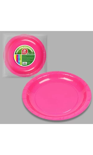 Round Paper Plate 20cm Fuchsia - 10pk