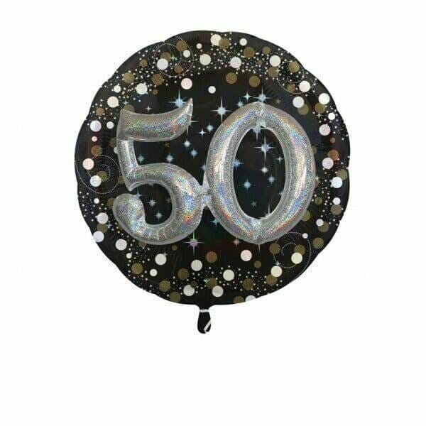 Sparkling 50th Birthday 3D Multi-Balloon Foil Balloon 32" (81cm)