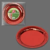Metallic Red Round Paper Plates 18cm- 12pk
