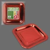 Metallic Red Square Paper Plate 23cm - 10pk