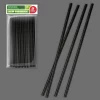S/25 BLACK CARDBOARD STRAWS 197 X 6 MM