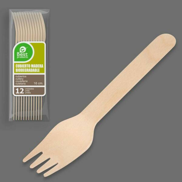 Wooden Fork 16cm - 12pk