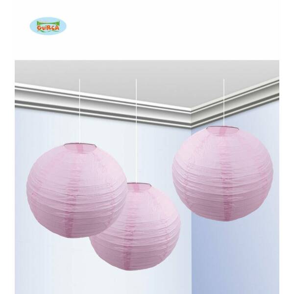 Light Pink Paper Lantern Decorations 25cm - 3pk