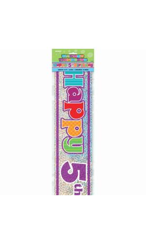 Happy 5th Birthday Prism Banner - 12 ft