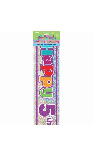 Happy 5th Birthday Prism Banner - 12 ft