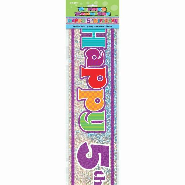 Happy 5th Birthday Prism Banner - 12 ft