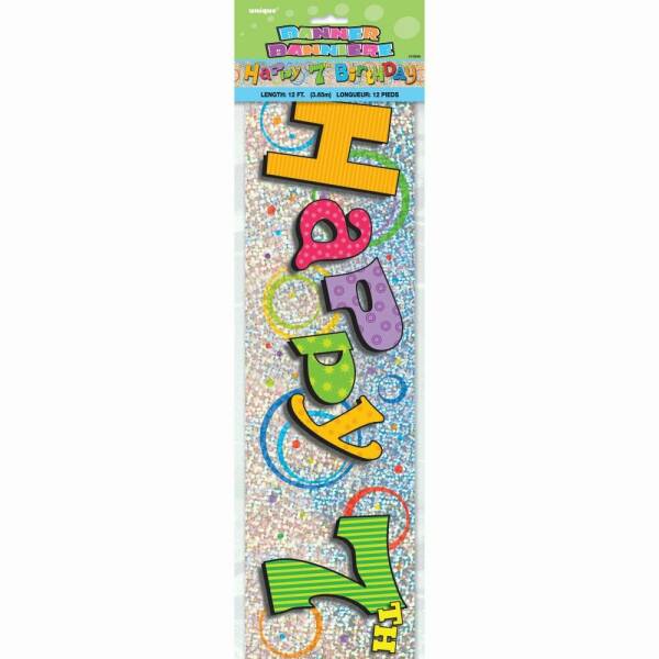Happy 7th Birthday Prism Banner - 12 ft