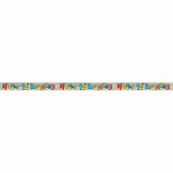 Happy 12th Birthday Prism Banner - 12 ft