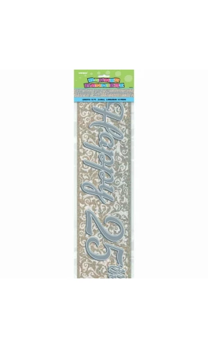25th Silver Anniversary Prism Banner - 12 ft