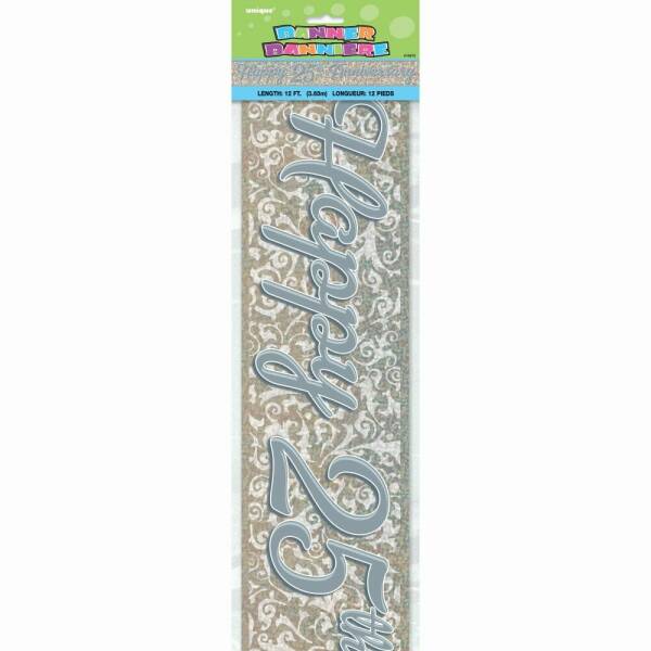 25th Silver Anniversary Prism Banner - 12 ft