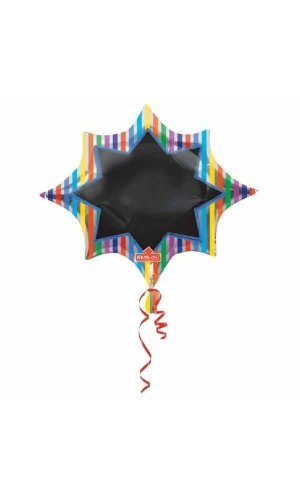 Multi-Stripe Personalised SuperShape Foil Balloon - 35'' x 29'' (88cm x 73cm)