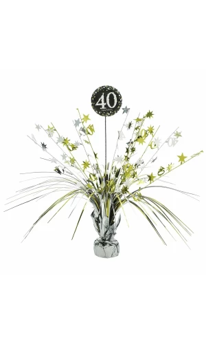40th Birthday Gold Sparkling Celebration Centerpiece 46cm - 1pk