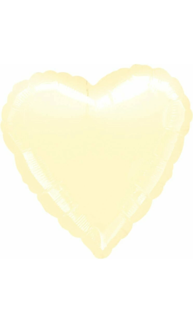 Metallic Pearl Ivory Heart Foil Balloon 18''