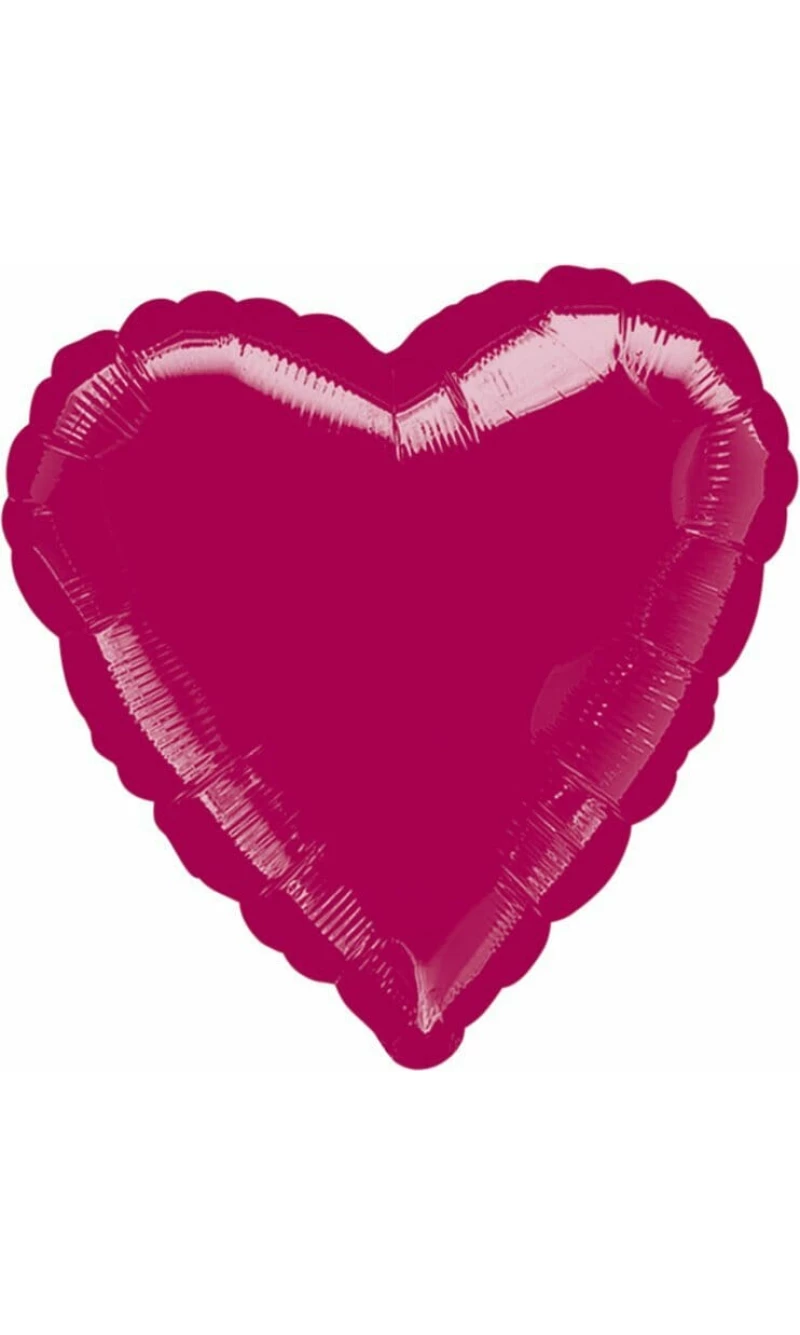 Burgundy Heart Foil Balloon 18''