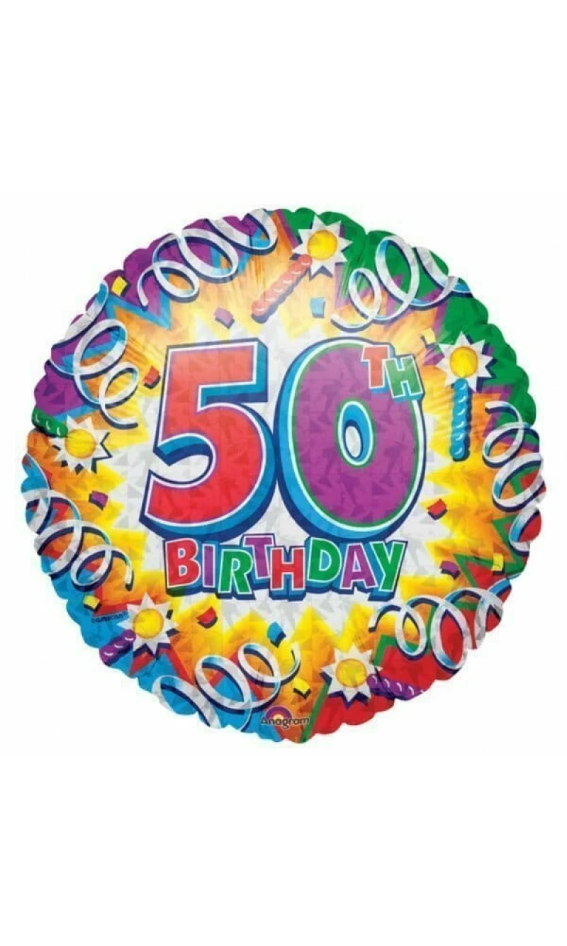 Birthday Explosion 50th Prismatic 18'' Foil Balloon (45cm)
