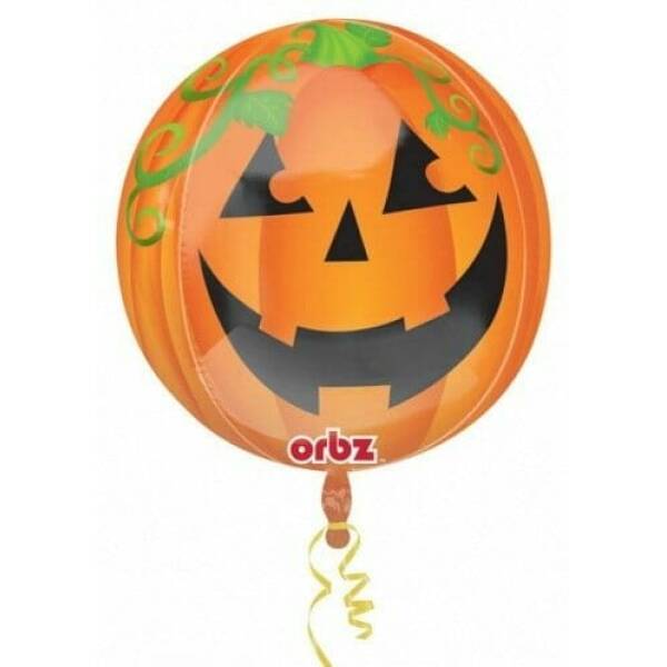 Halloween Pumpkin Orbz Foil Balloon - 15" x 16" (38cm x 40cm)