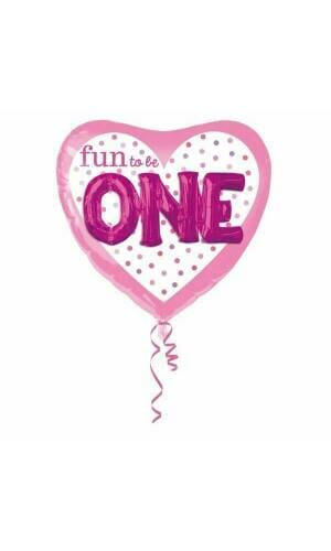 Multi Balloon Fun to Be O-N-E Girl Foil Balloon - 91cm x 91cm