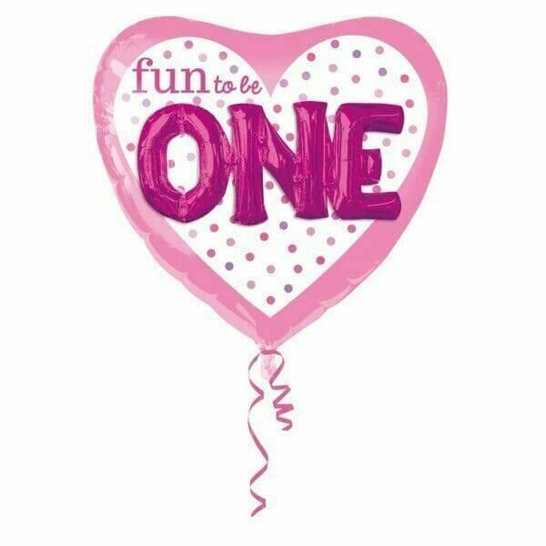 Multi Balloon Fun to Be O-N-E Girl Foil Balloon - 91cm x 91cm
