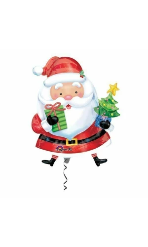 Super Shape Santa with Tree  Foil Balloon 31'' x 26'' (78cm x 66cm)