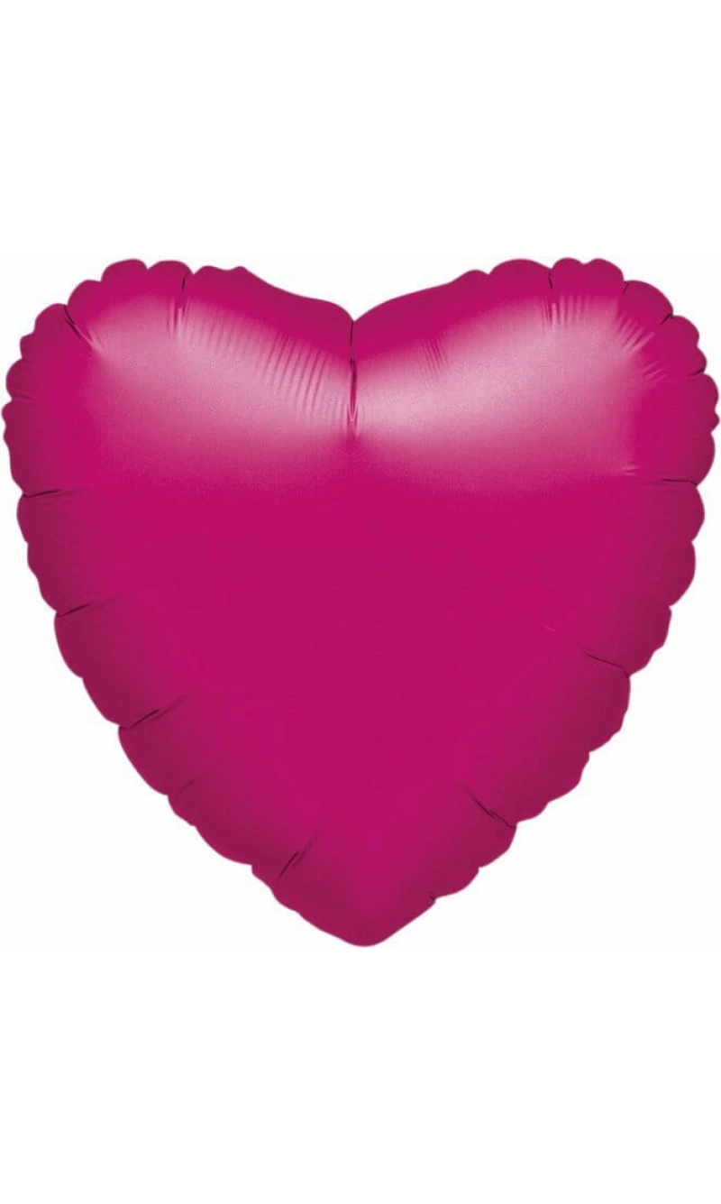 Metallic Fuchsia Heart Foil Balloon 18''