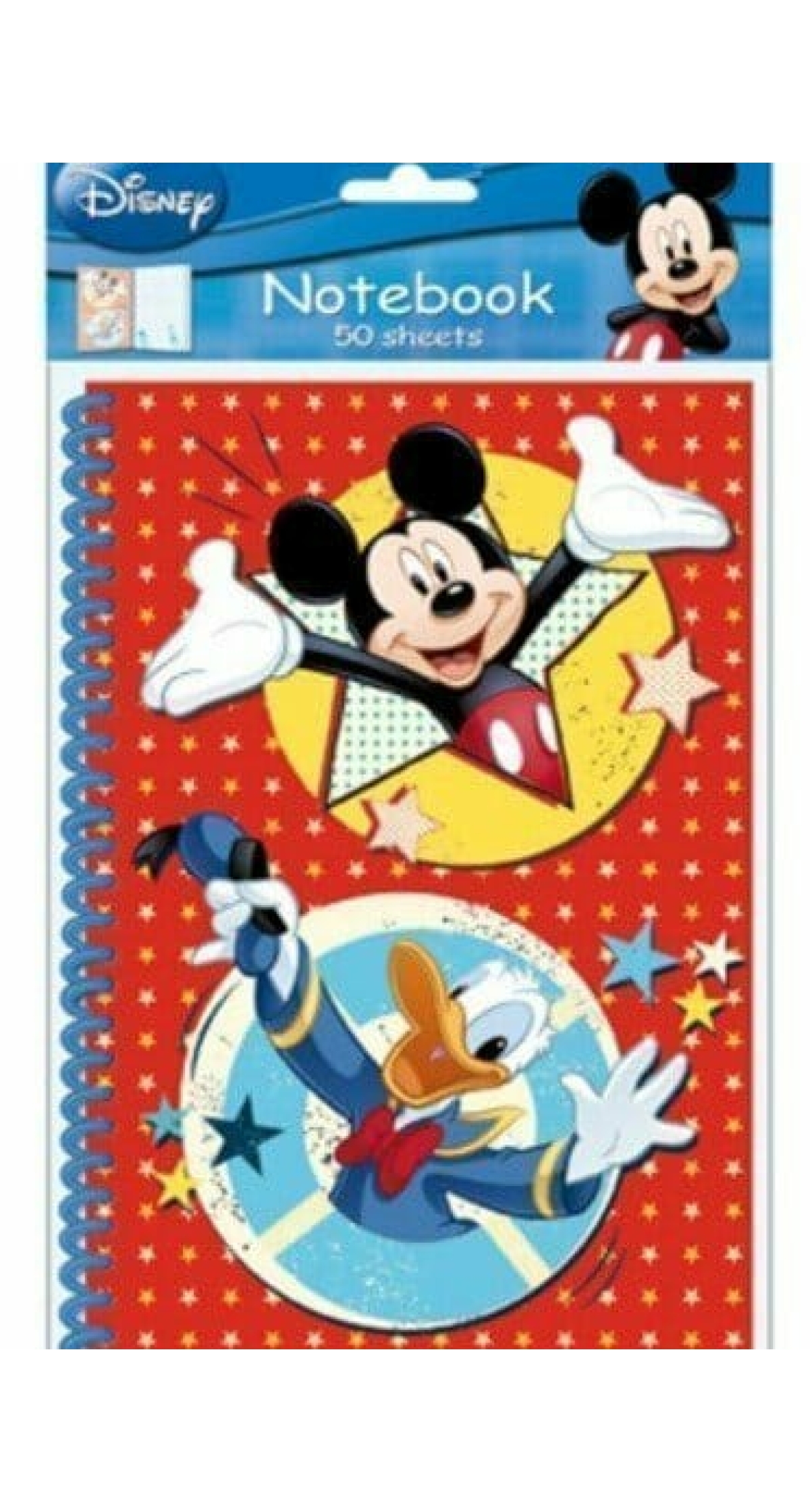 Mickey Mouse Donald Duck Spiral Notebook 17cm x 12cm  - 50 Sheets