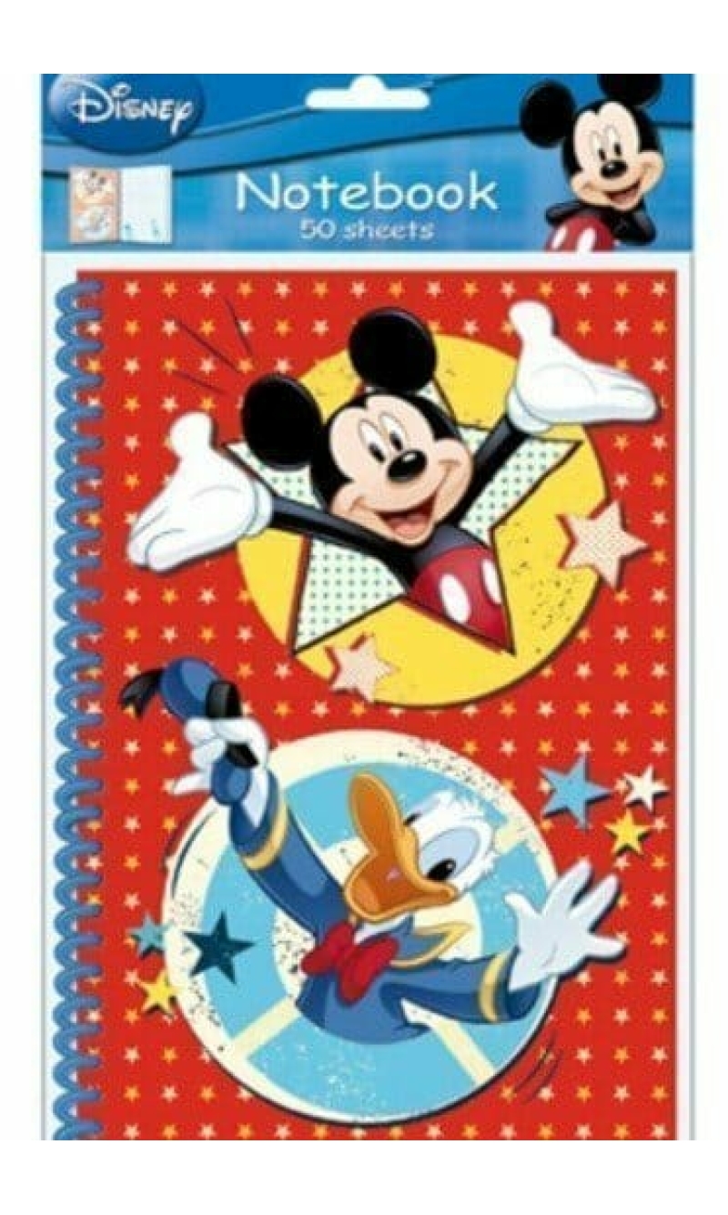 Mickey Mouse Donald Duck Spiral Notebook 17cm x 12cm  - 50 Sheets