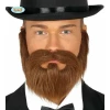 Brown Beard & Moustache With Elastic