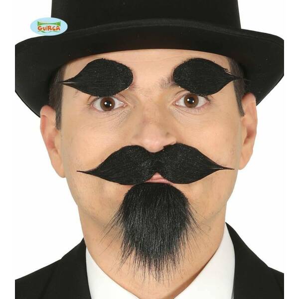 Goatee, Moustache & Eyebrows With Adhesive - 11965