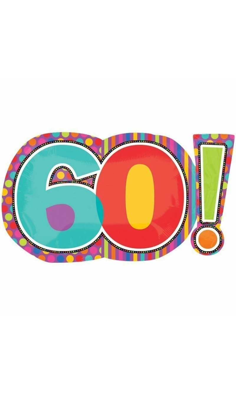 Dots & Stripes No. 60 Super Shape Foil Balloon 18'' x 29'' (46cm x 74cm)