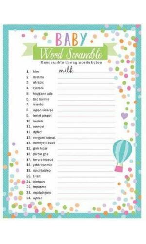 Baby Shower Word Game - 24pc