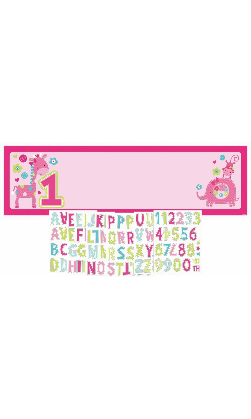 Fun To Be One Girl Personalized Giant Banner Kit - 1.5m