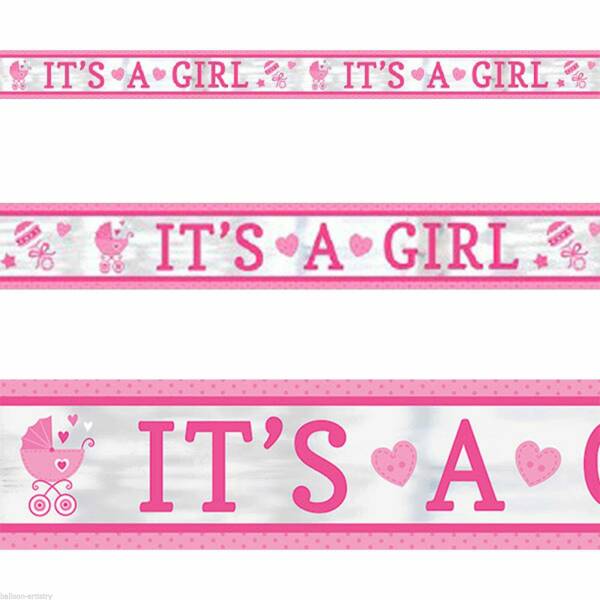Baby Shower 'It's a Girl' Foil Banner - 7.6m