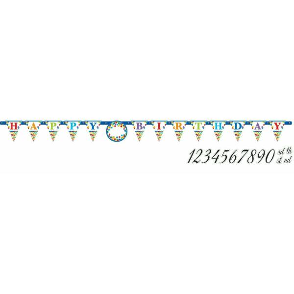 Bright Birthday Jumbo Letter Banner Kit - 25.4cm x 320cm
