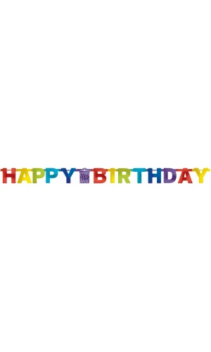 Happy Birthday Muti Coloured Letter Banner - 2.19m