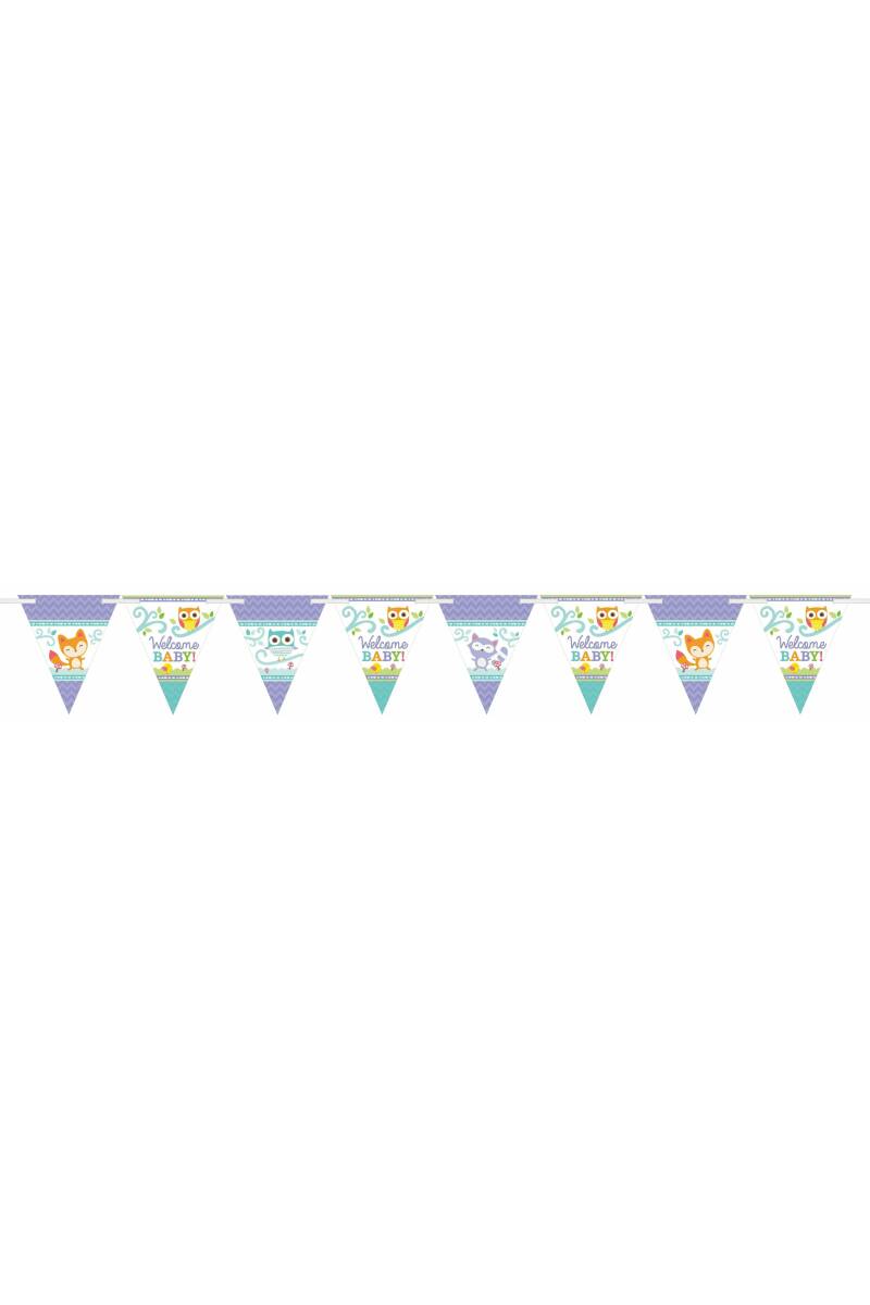 Woodland Baby Paper Flag Banner - 180cm