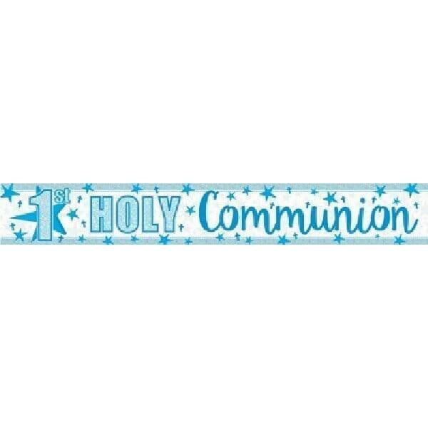 First Holy Communion Holographic Blue Banner 2.7m - 1pk