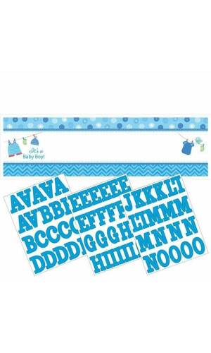 It's A Boy Baby Shower With Love Personalised Giant Banner - 1.65m