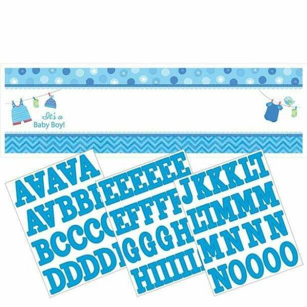 It's A Boy Baby Shower With Love Personalised Giant Banner - 1.65m